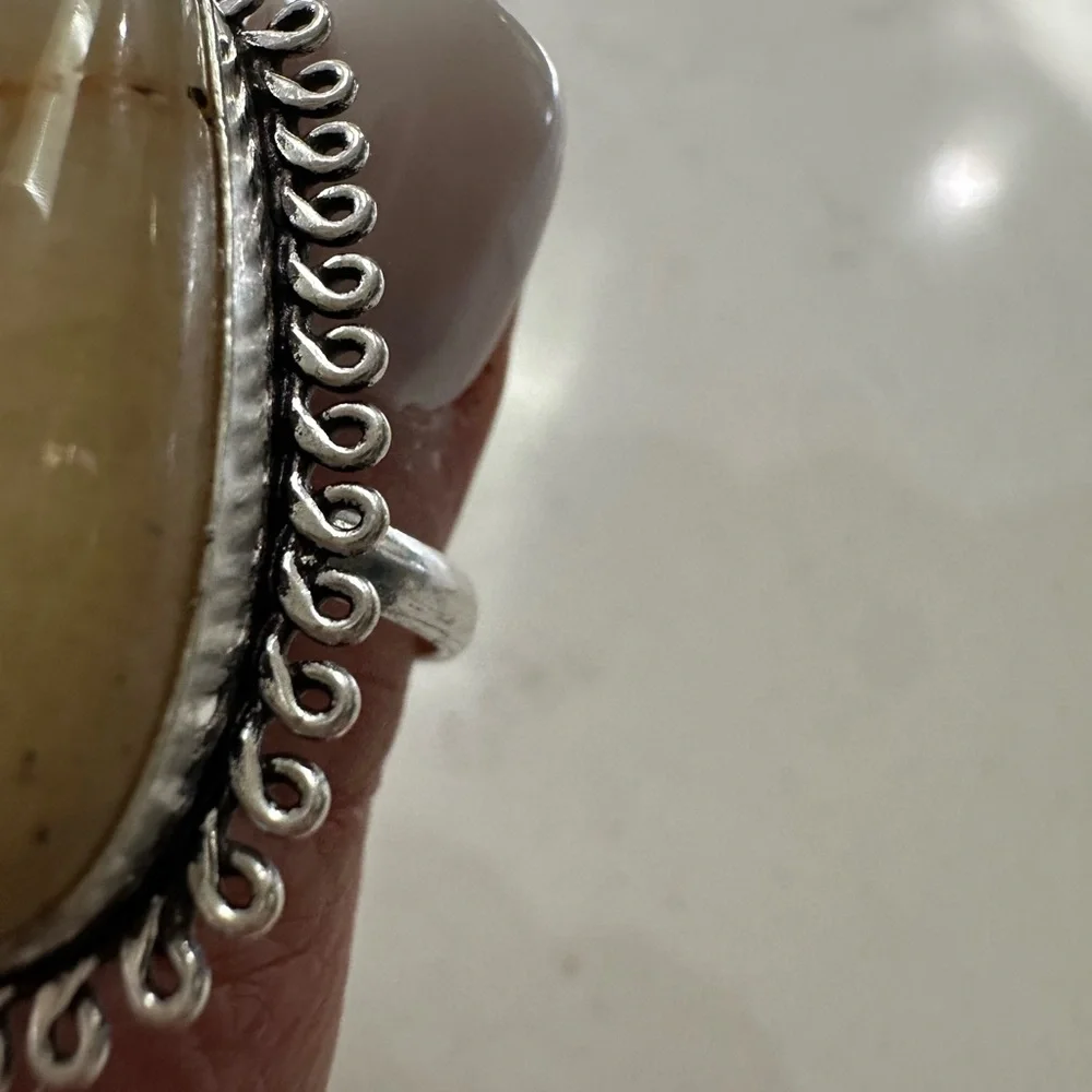 NWOT Natural Gemstone Sterling 925 Silver Ring- Sz 11 - Picture 4 of 6